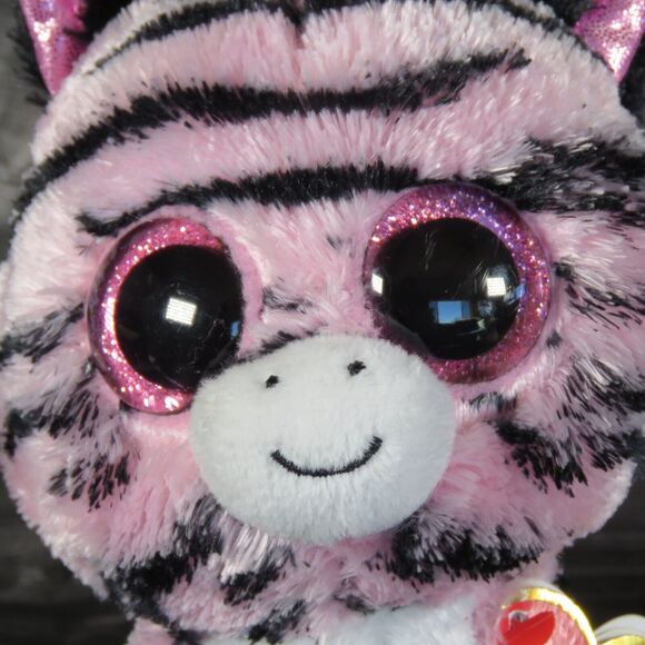 TY Beanie Boos Zoey the Zebra 6" Plush Glam Pink Black Striped Stuffed Animal - Picture 2 of 16